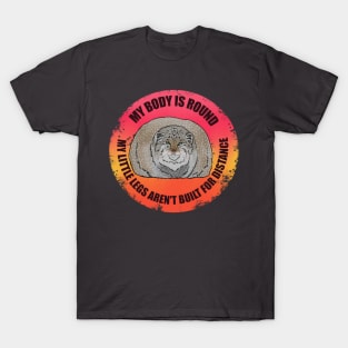 Round Pallas Cat Sunset Retro T-Shirt